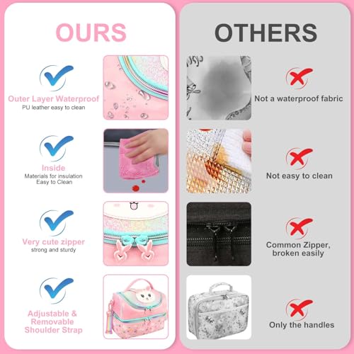RHCPFOVR Kids Lunch Bag - Double - Decker Cooler Insulated Lunch Box for Boys Girls,Washable Lunch Bag and Reusable Toddler Lunchbox for School and Daycare - Image 2