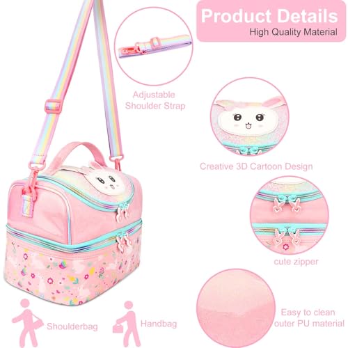 RHCPFOVR Kids Lunch Bag - Double - Decker Cooler Insulated Lunch Box for Boys Girls,Washable Lunch Bag and Reusable Toddler Lunchbox for School and Daycare - Image 3