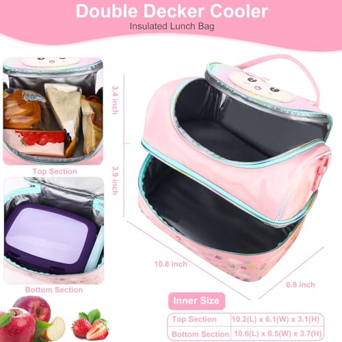 RHCPFOVR Kids Lunch Bag - Double - Decker Cooler Insulated Lunch Box for Boys Girls,Washable Lunch Bag and Reusable Toddler Lunchbox for School and Daycare - Image 4