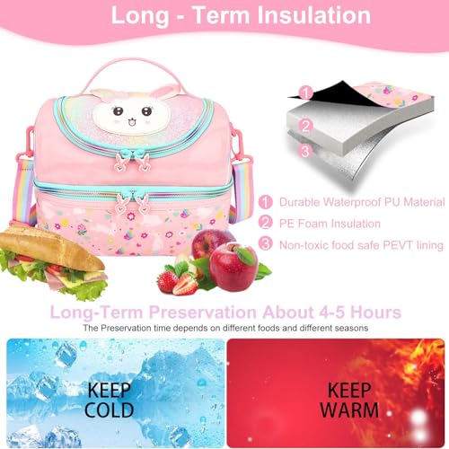 RHCPFOVR Kids Lunch Bag - Double - Decker Cooler Insulated Lunch Box for Boys Girls,Washable Lunch Bag and Reusable Toddler Lunchbox for School and Daycare - Image 5