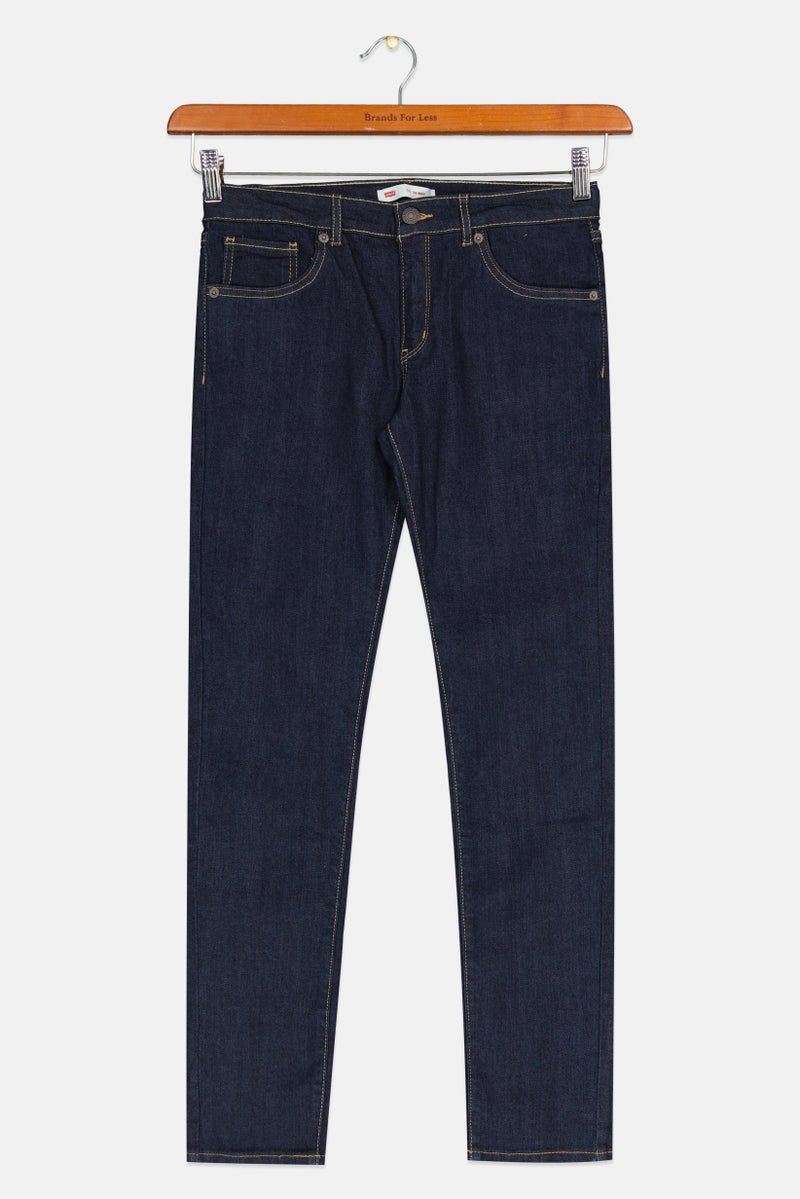 Levi's Kids Girl Skinny Fit Wash Stretchable Denim Jeans, Navy  - Image 1