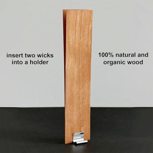 Phinicco Extra Wide Wooden Wicks 3cm Wide Candle Wicks 5.1 X 1.2 Inch Natural Candle Wood Wicks with Stand Candle Cores for DIY Candle Making Craft（100pcs ）(Use Two Wicks) - Image 3