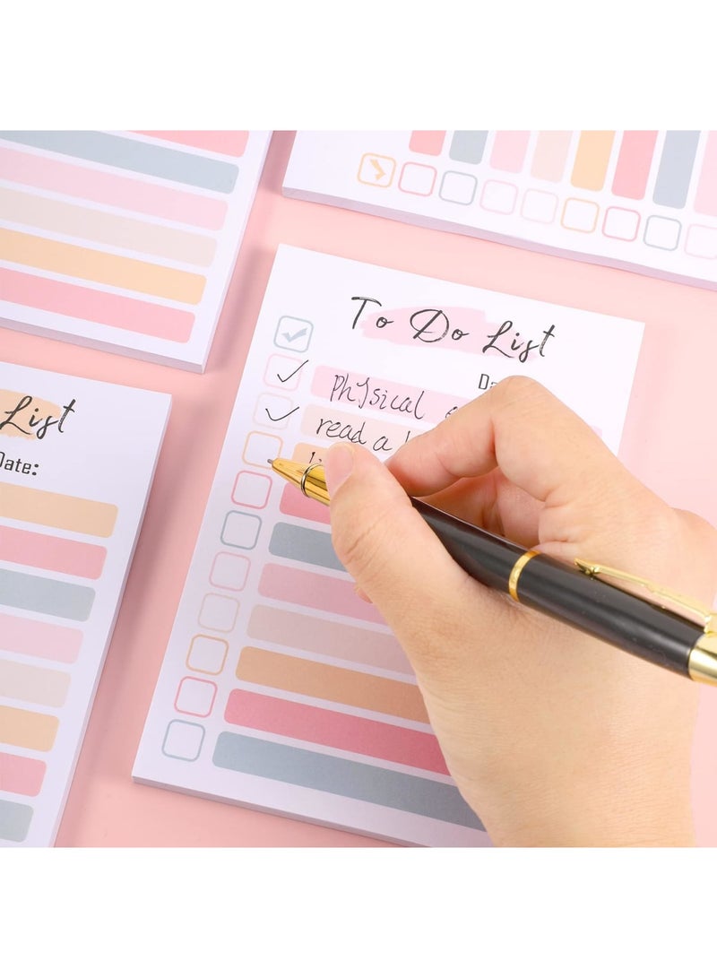 Barakah دفتر ملاحظات قائمة المهام - 4 عبوات ملاحظات لاصقة بحجم 4 × 6 بوصات، مذكرة لاصقة للتخطيط اليومي، العمل، قائمة البقالة، التذكيرات، التنظيم الشخصي (200 ورقة) - Image 5