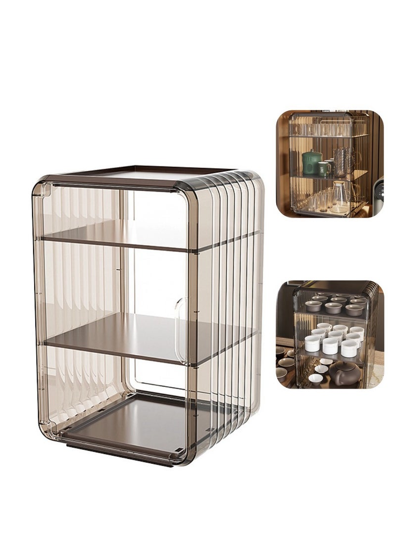 EqiEch Storage Cabinet Dust-Proof Drinkware Storage Box Transparent Acrylic Material Dark Grey - Image 1