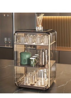 EqiEch Storage Cabinet Dust-Proof Drinkware Storage Box Transparent Acrylic Material Dark Grey  - Image 2