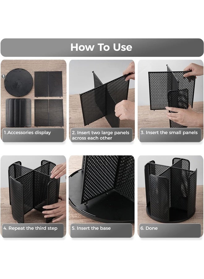 هومستر حامل أكواب بلاستيكية منظم، قابل للترصيص، تصميم توفير المساحة لأكواب القهوة والغطاء، متعدد الاستخدامات للمستخدمة المنزلية والمكتبية والمطبخية والبار والبوفيه، باللون الأسود. - Image 5