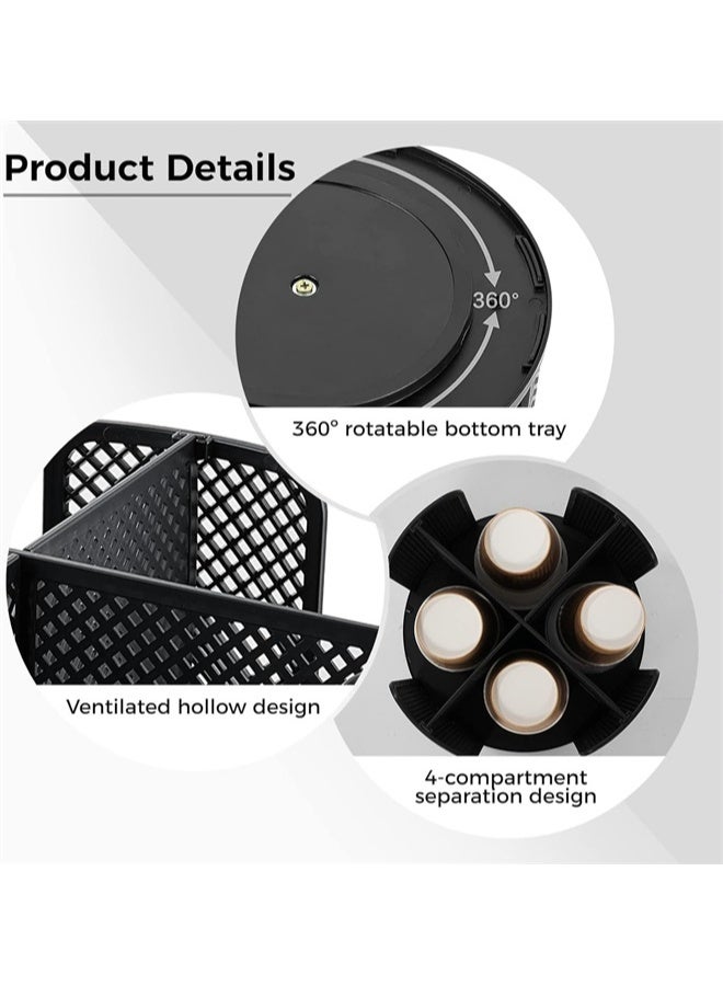 هومستر حامل أكواب بلاستيكية منظم، قابل للترصيص، تصميم توفير المساحة لأكواب القهوة والغطاء، متعدد الاستخدامات للمستخدمة المنزلية والمكتبية والمطبخية والبار والبوفيه، باللون الأسود. - Image 3