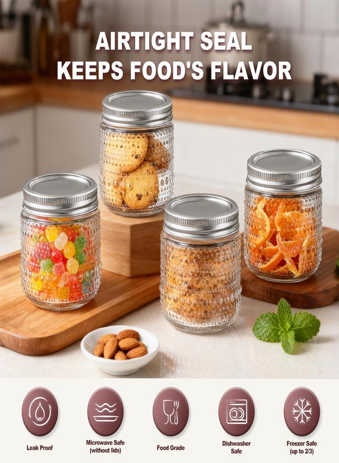 FULGNU 8 oz Mason Jars With Lids,12 Packs Small Mason Jars, Half Pint Glass Canning Jars for Jams, Jelly, Sauces, Desserts, chia pudding, Pickle, Gift - Image 3