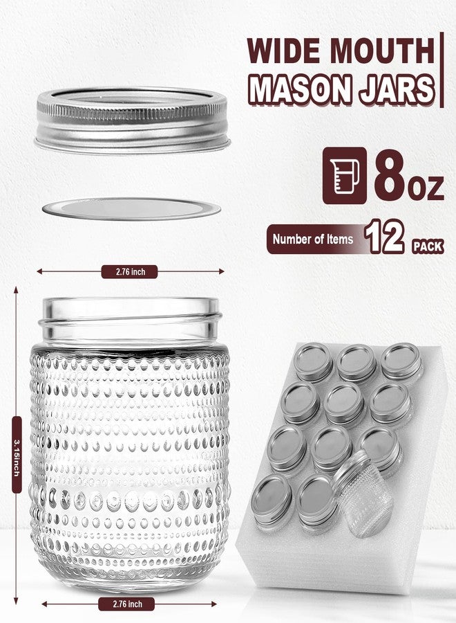 FULGNU 8 oz Mason Jars With Lids,12 Packs Small Mason Jars, Half Pint Glass Canning Jars for Jams, Jelly, Sauces, Desserts, chia pudding, Pickle, Gift - Image 4