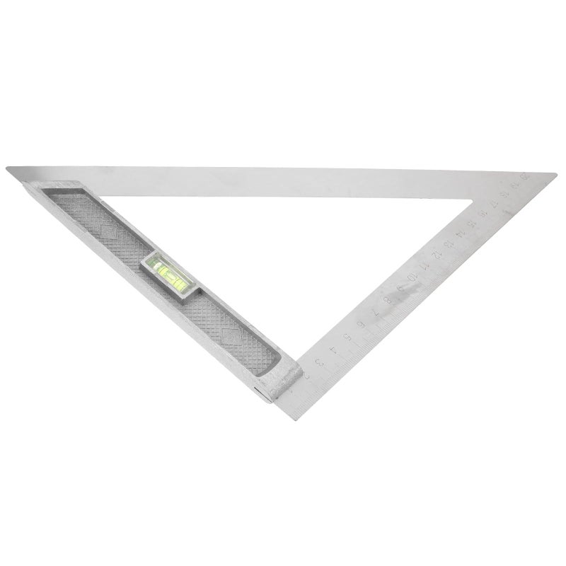 90 Degree Carpenter Triangle Ruler with Level Large Framing Square for Woodworking Drafting Precision Scale Tool - Image 2