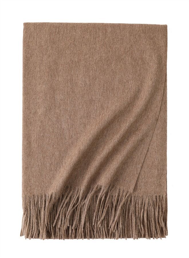 Loquat Solid Warm Thickened Lambswool Scarf  - Image 2