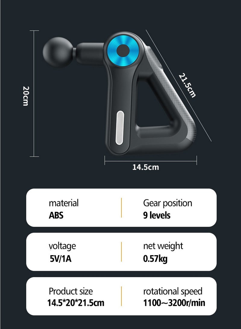 بيروي مدلك Percussion محمول احترافي - علاج الأنسجة العميقة مع 9 ملحقات قابلة للتبديل و 9 مستويات سرعة. جهاز محمول فائق الهدوء لاستعادة عضلات الرقبة/الظهر وتخفيف آلام الكتف/الساق/الجسم. مثالي للعاملين في المكاتب، العمال، ومحبي اللياقة البدنية. هدية ممتازة. - Image 3