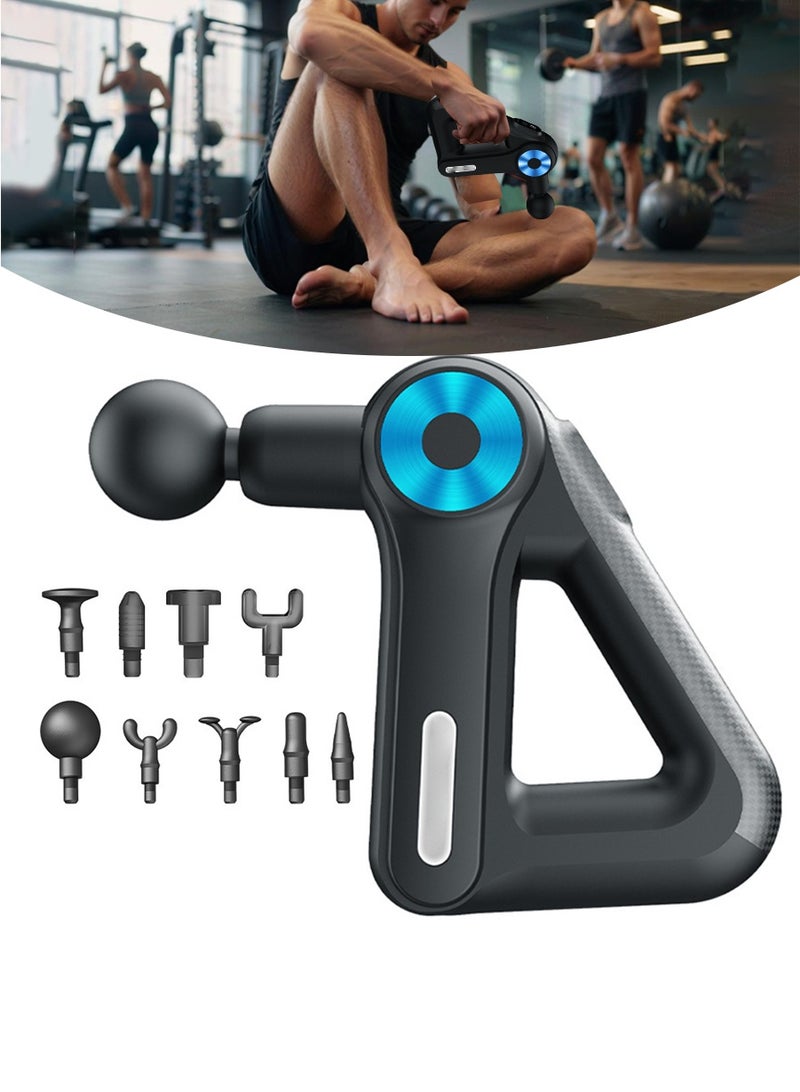 بيروي مدلك Percussion محمول احترافي - علاج الأنسجة العميقة مع 9 ملحقات قابلة للتبديل و 9 مستويات سرعة. جهاز محمول فائق الهدوء لاستعادة عضلات الرقبة/الظهر وتخفيف آلام الكتف/الساق/الجسم. مثالي للعاملين في المكاتب، العمال، ومحبي اللياقة البدنية. هدية ممتازة. - Image 1