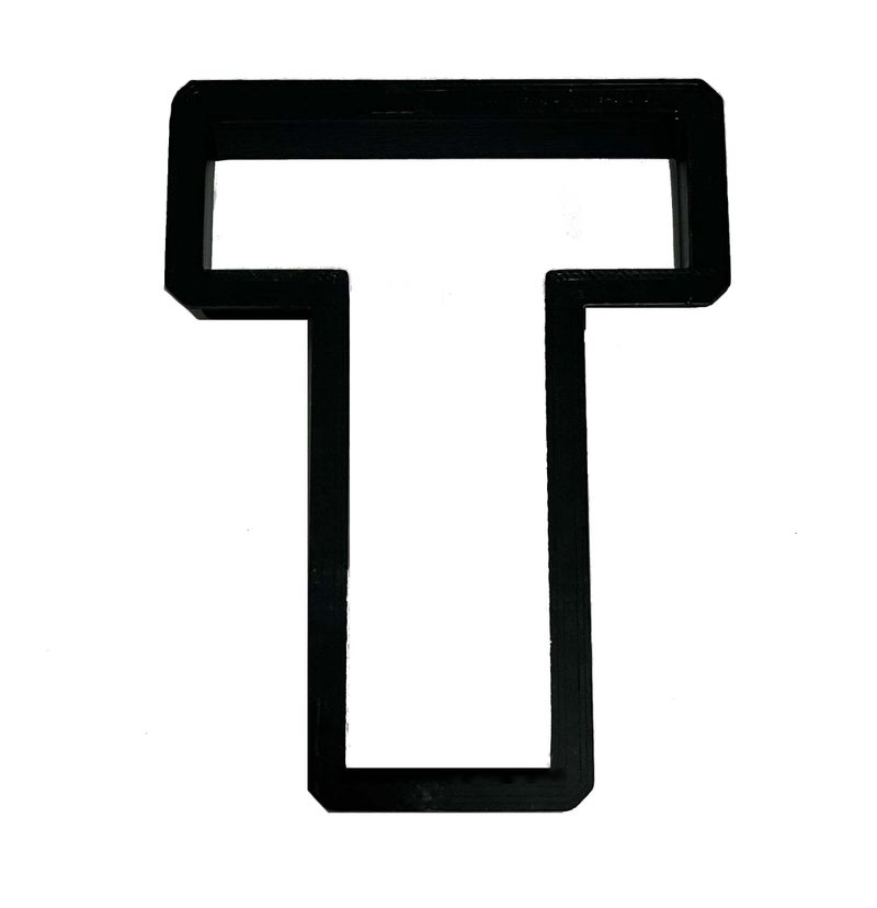 Bundle of Fun T Capital Block Letter Cookie Cutter with Easy to Push Design (3.5 inch) - Image 1