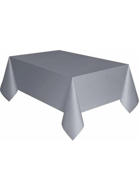 Silver Color Plastic Tablecloth 120 x 180 cm