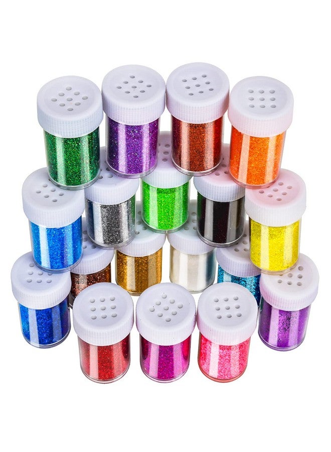 LEOBRO Glitter, 18 Pack Fine Glitter, Craft Glitter Powder Shake Jar, Multi Assorted Set Extra Fine Glitter For Resin Art Crafts Tumbler Scrapbook Jewelry Making, Body Face Hair Glitter, 15G/ Bottle, - Image 1