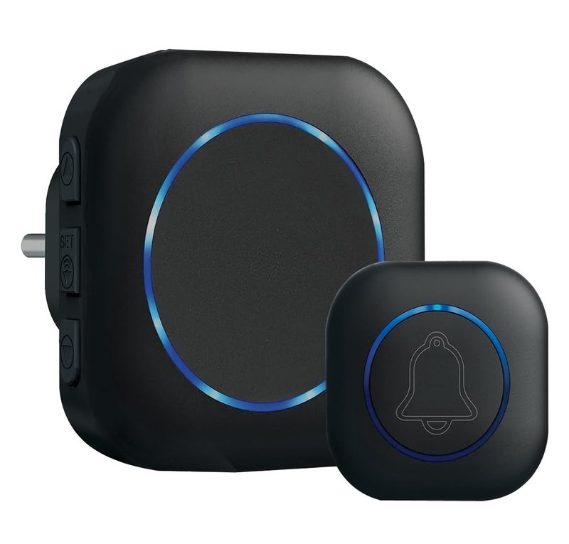 US1984 Wireless Door Bell Kits for Home and Office, Small Calling Bell for Office, Upto 1000 Feet Range with 36 Melodies Chimes, LED Flash, 3 Level Volume Doorbell Alarm (Transmitter & Receiver) - Image 1