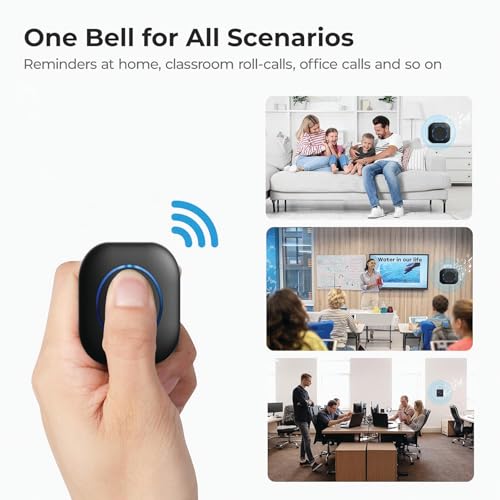 US1984 Wireless Door Bell Kits for Home and Office, Small Calling Bell for Office, Upto 1000 Feet Range with 36 Melodies Chimes, LED Flash, 3 Level Volume Doorbell Alarm (Transmitter & Receiver) - Image 4