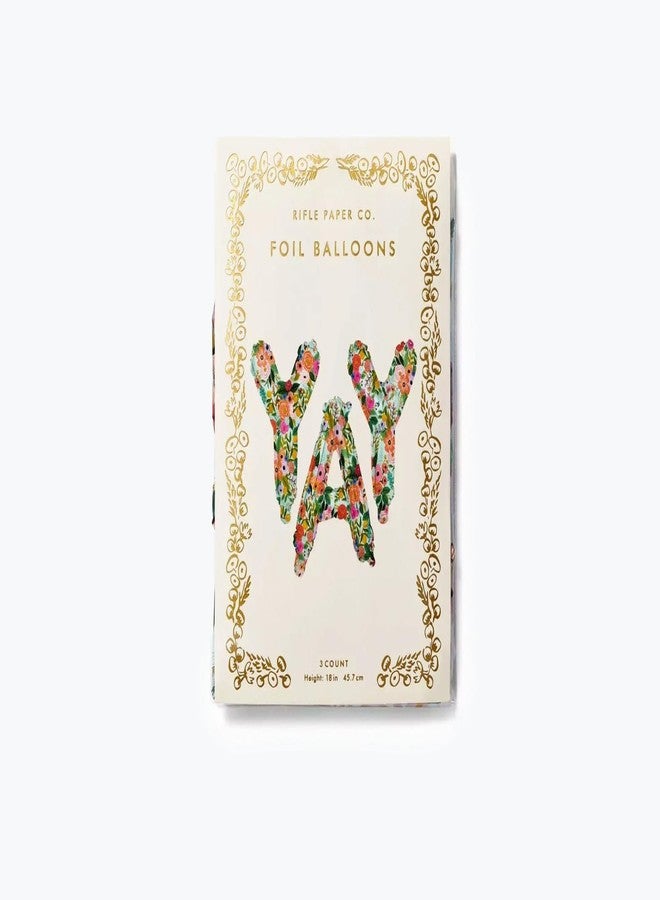 رايفل بيبر كو. بالون فويل "ياي" من شركة رايفل بيبر، بتصميم زهري نابض بالحياة مع كتابة مرحة، مثالي للحفلات والاحتفالات، ديكور أنيق ومرح لإضفاء لمسة احتفالية على أي مناسبة. - Image 4