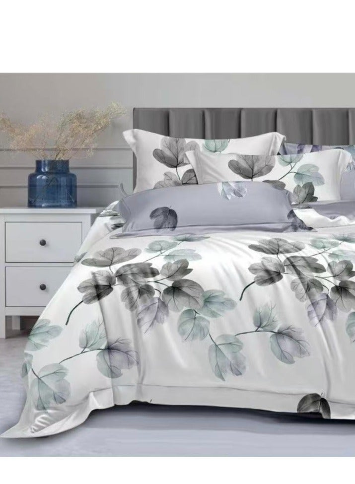 طقم بياضات جديد، طقم غطاء لحاف، حجم ملكي، 6 قطع مع غطاء لحاف 220×240 سم وشيت مناسب و4 أغطية وسائد - Image 2