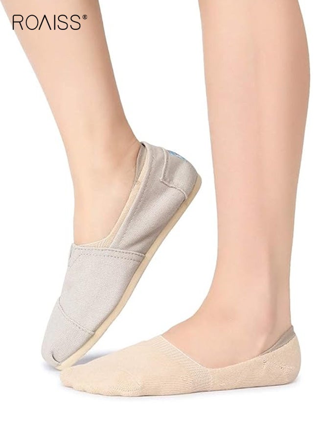 رويس 6 أزواج من الجوارب الرياضية للجنسين، جوارب غير مرئية منخفضة القطع ومضادة للانزلاق، تصميم جوارب رياضية مبطنة من القطن قابلة للتهوية للنساء والرجال - Image 3