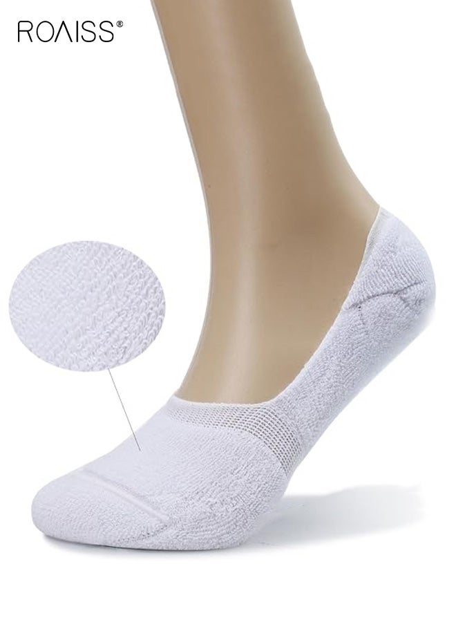 رويس 6 أزواج من الجوارب الرياضية للجنسين، جوارب غير مرئية منخفضة القطع ومضادة للانزلاق، تصميم جوارب رياضية مبطنة من القطن قابلة للتهوية للنساء والرجال - Image 2