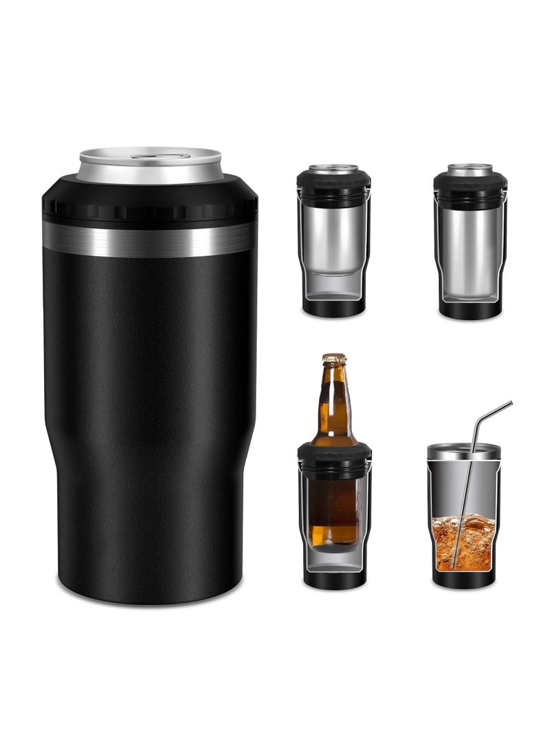 14oz Can Cooler, 4 in 1 Insulated Stainless Steel Can Insulator, Fits for 420ml Standard Can, Slim Can, Perfect for Camping, Beach, Picnic - Image 1