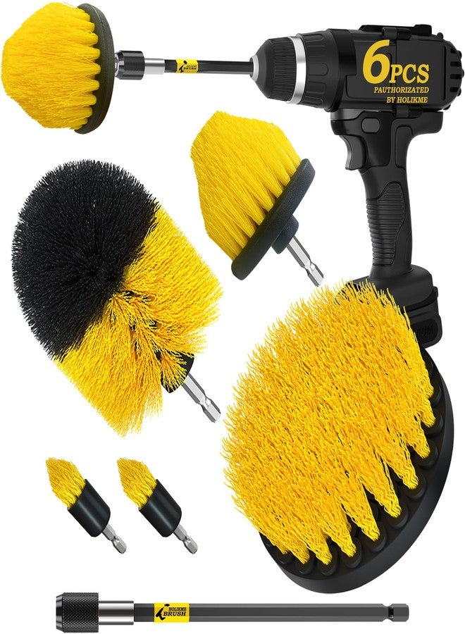 Holikme 6Pack Drill Brush ，Extended Long Attachment Set All Purpose for Crevice Cleaning Brush,Bathroom, Grout, Floor, Tub, Shower, Tile, Kitchen and Car，Corner - Image 1