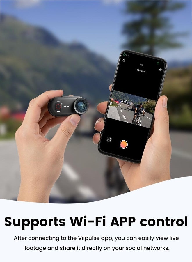 Apexcam K80 Thumb Action Camera, POV mini Body Camera 4K with Action Pod & Built-in 64GB, 20MP WiFi Remote Control, 6-Axis EIS Stabilization,10M Waterproof Portable Body Cam for Vlogging/Motorcycling - Image 4