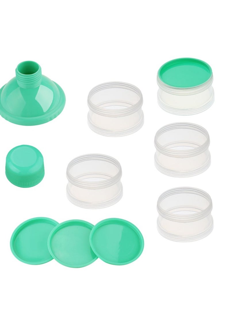 ORiTi Baby Formula Dispenser On The Go, 5 Layers Stackable Formula Dispenser Formula Containers for Travel,Baby Feeding Milk Powder Snack Storage Container, BPA Free, Green, 2 Pack - Image 2