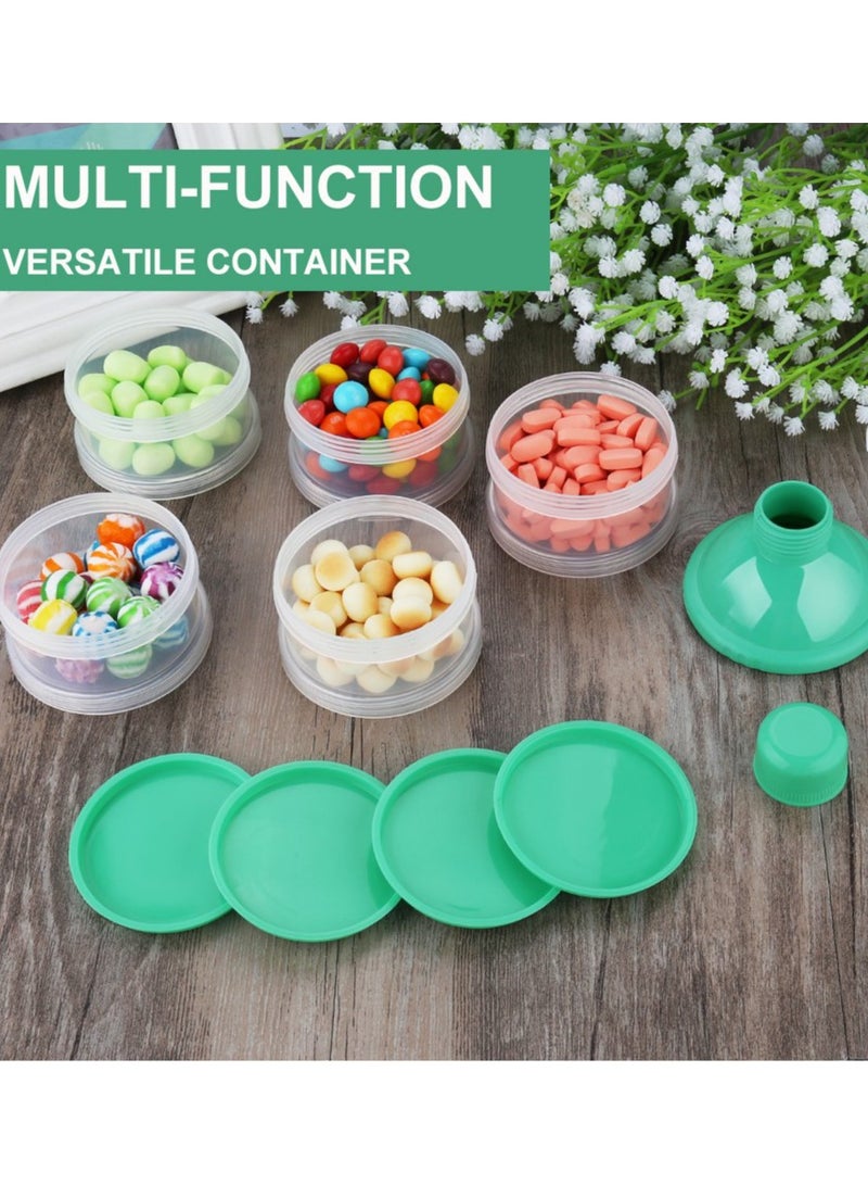 ORiTi Baby Formula Dispenser On The Go, 5 Layers Stackable Formula Dispenser Formula Containers for Travel,Baby Feeding Milk Powder Snack Storage Container, BPA Free, Green, 2 Pack - Image 3