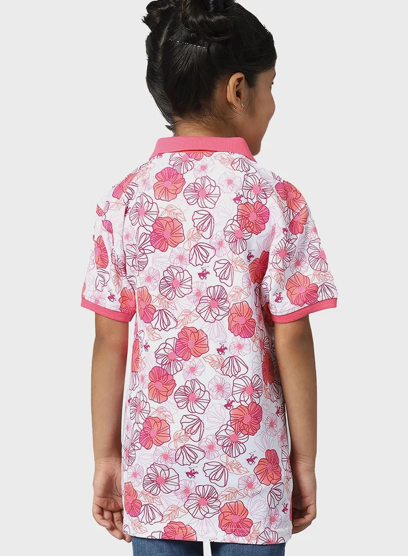 bhpoloclub Youth Floral Print Polo