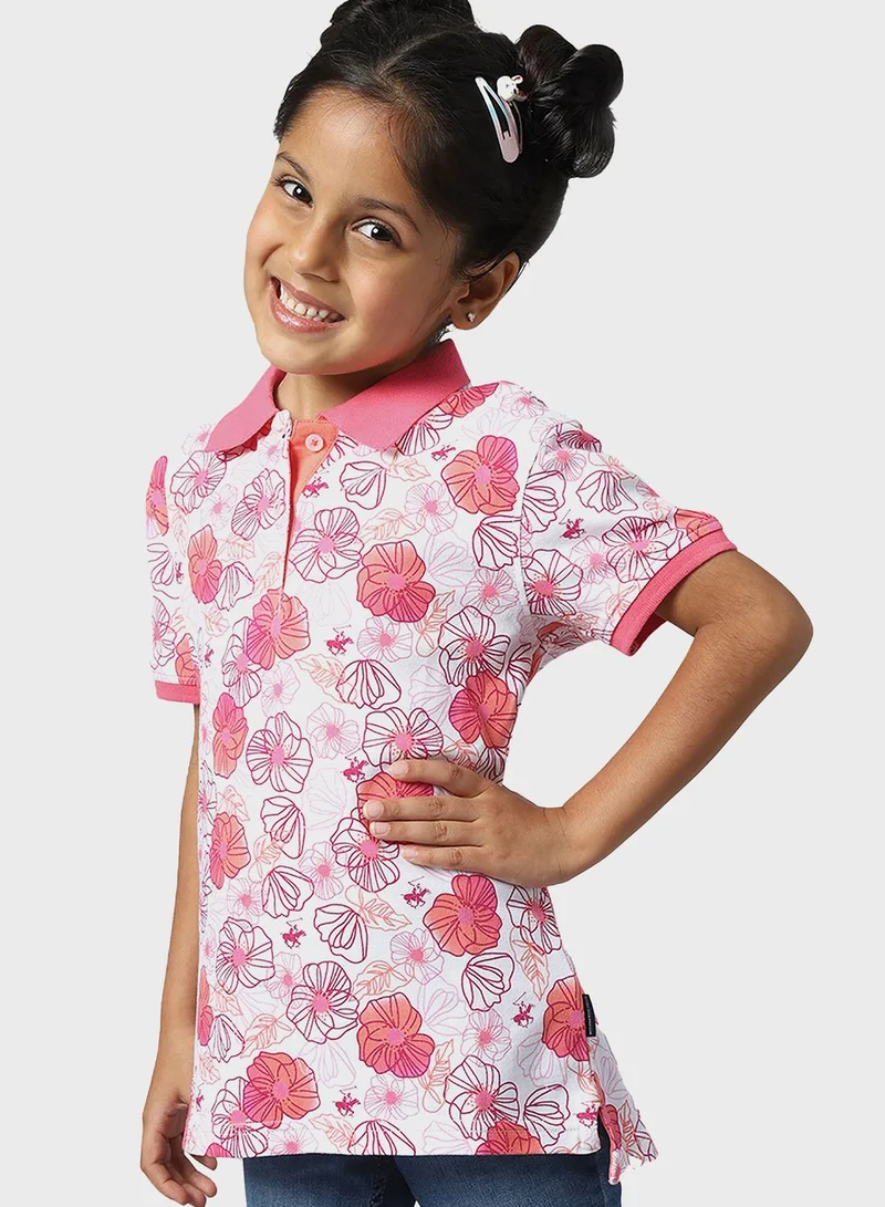 bhpoloclub Youth Floral Print Polo