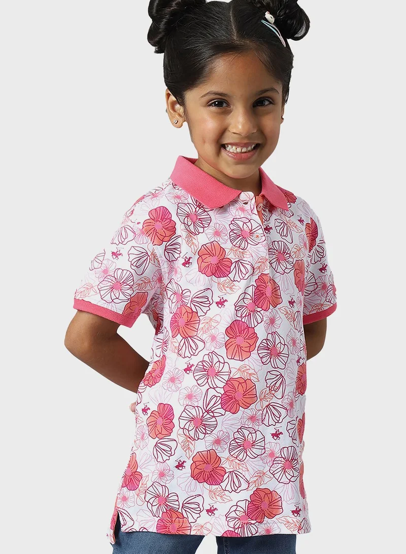 bhpoloclub Youth Floral Print Polo