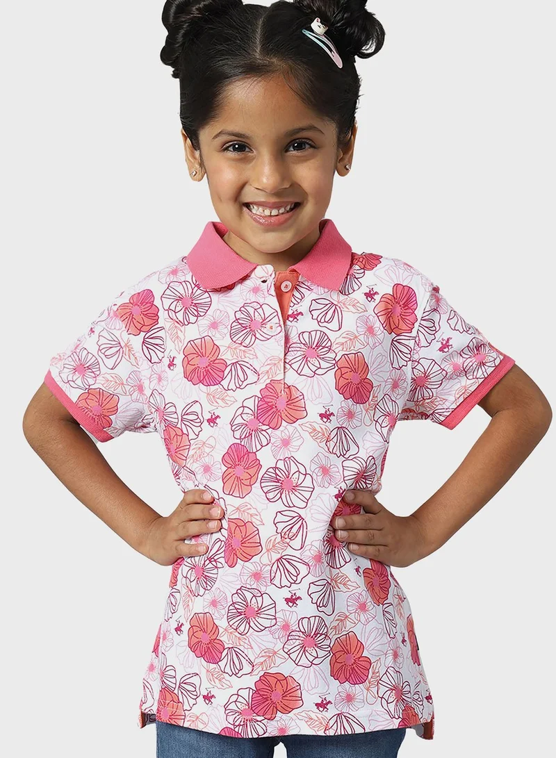 bhpoloclub Youth Floral Print Polo