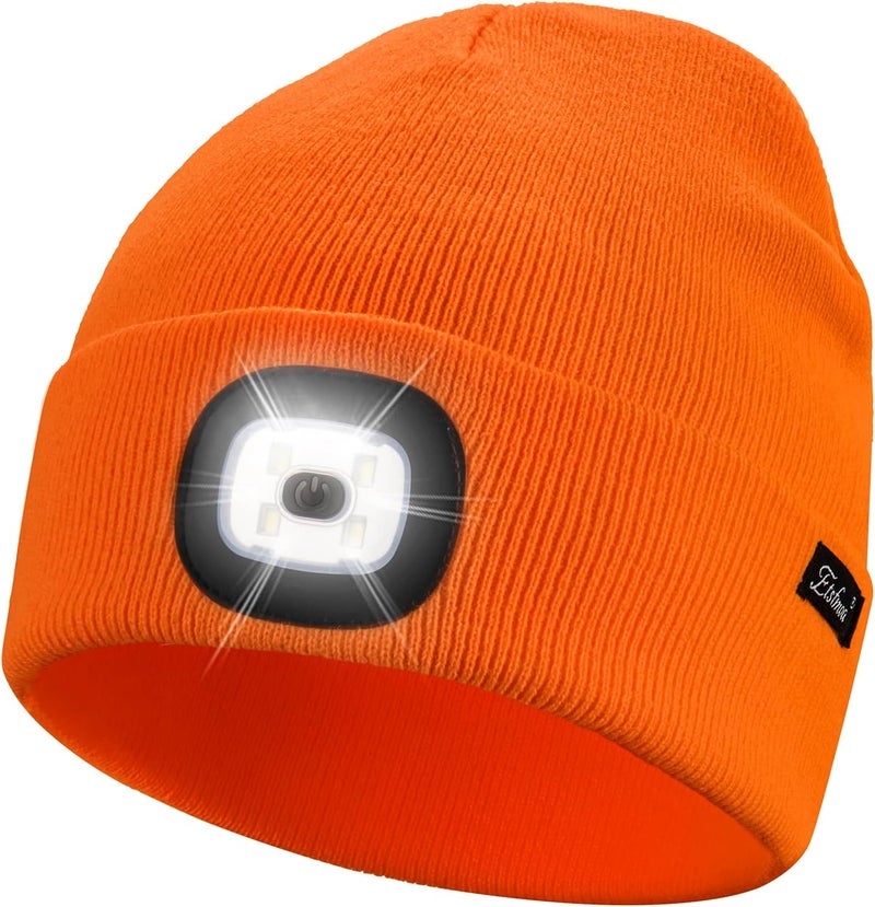 Etsfmoa Store Unisex Beanie with The Light Gifts for Men Dad Father USB Rechargeable Caps - Image 1