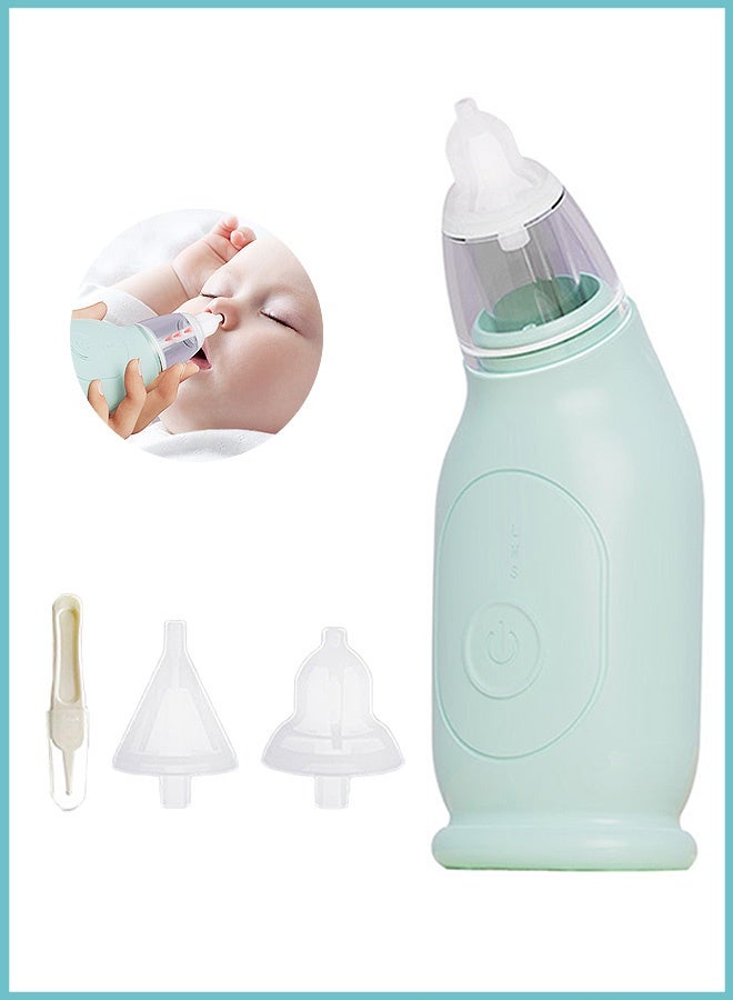 Gecomo Electric bass baby nasal aspirator, nasal mucus remover for children, Rechargeable Nose Aspirator With 2 Tips And 1 Tweezers (Green) - Image 1