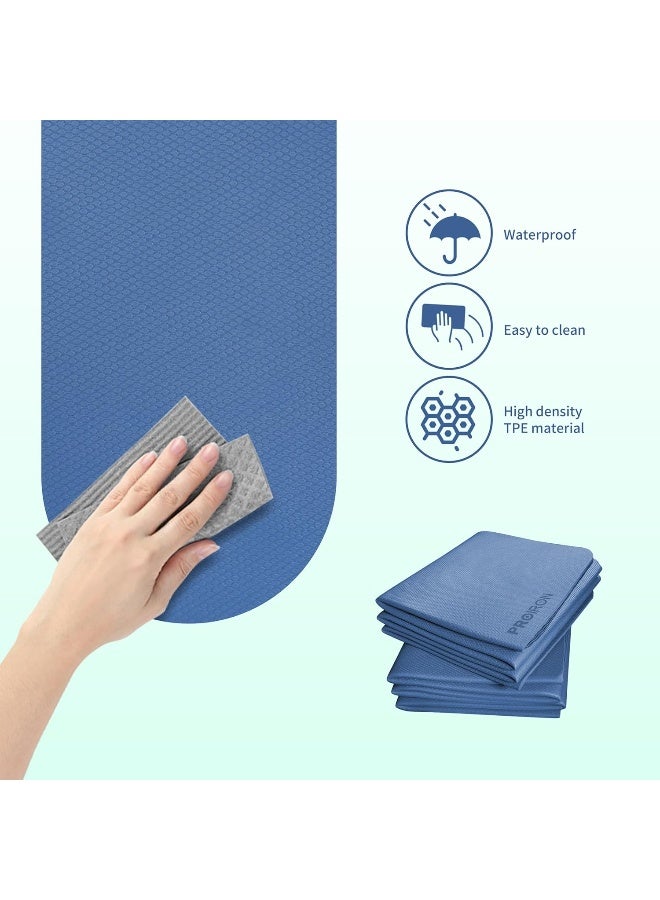 PROIRON Yoga Mat Folding Travel Yoga Mat TPE Eco-friendly Non Slip Double-Sided Exercise Mat Foldable Easy to Carry to Class Beach Park Travel Picnics 6 mm Thick - Image 4