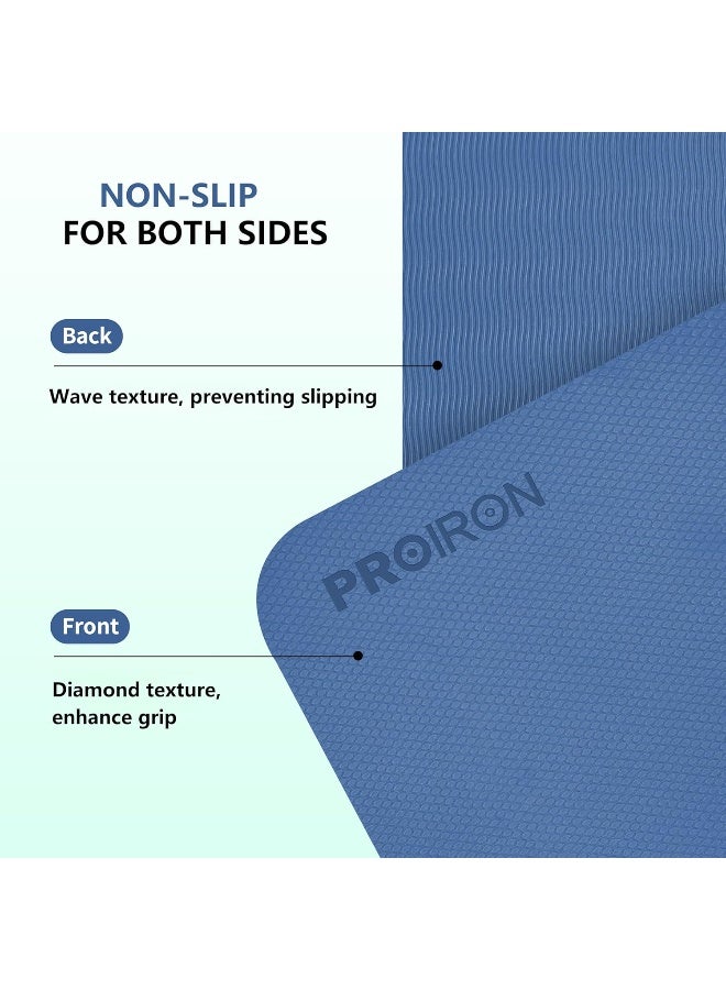 PROIRON Yoga Mat Folding Travel Yoga Mat TPE Eco-friendly Non Slip Double-Sided Exercise Mat Foldable Easy to Carry to Class Beach Park Travel Picnics 6 mm Thick - Image 2