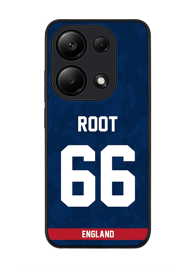 Stylizedd Rugged Black Edge Case for Xiaomi Redmi Note 13 Pro 4G / Xiaomi Poco M6 Pro 4G, Slim fit Case Cover- Team England Joe Root, Jersey No 66 - Image 1