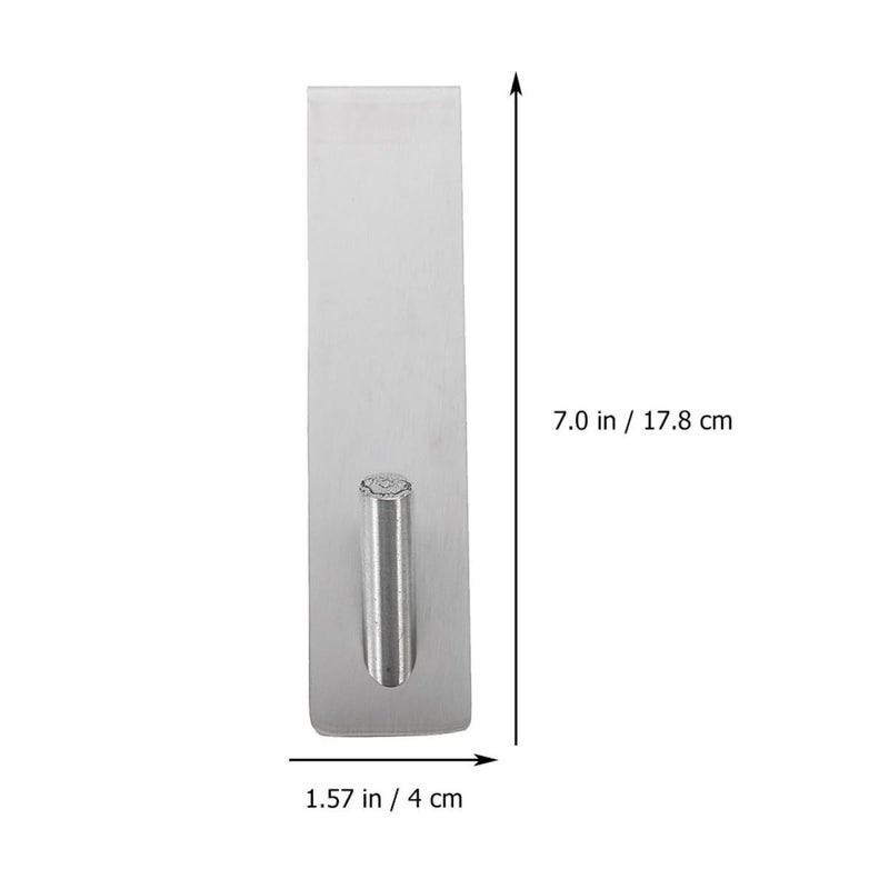 Stainless Steel Punch Free Back Door Hooks Glass Hangers 16.5cm Silver Towel Coat Storage - Image 3