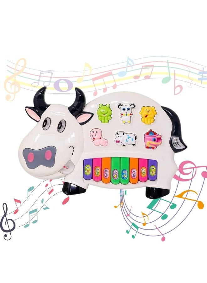 Rally Educational Cow Baby Piano - Musical Toy with Animal Sounds and Lights, Fun and Safe Educational Toy for Little Ones - Image 3