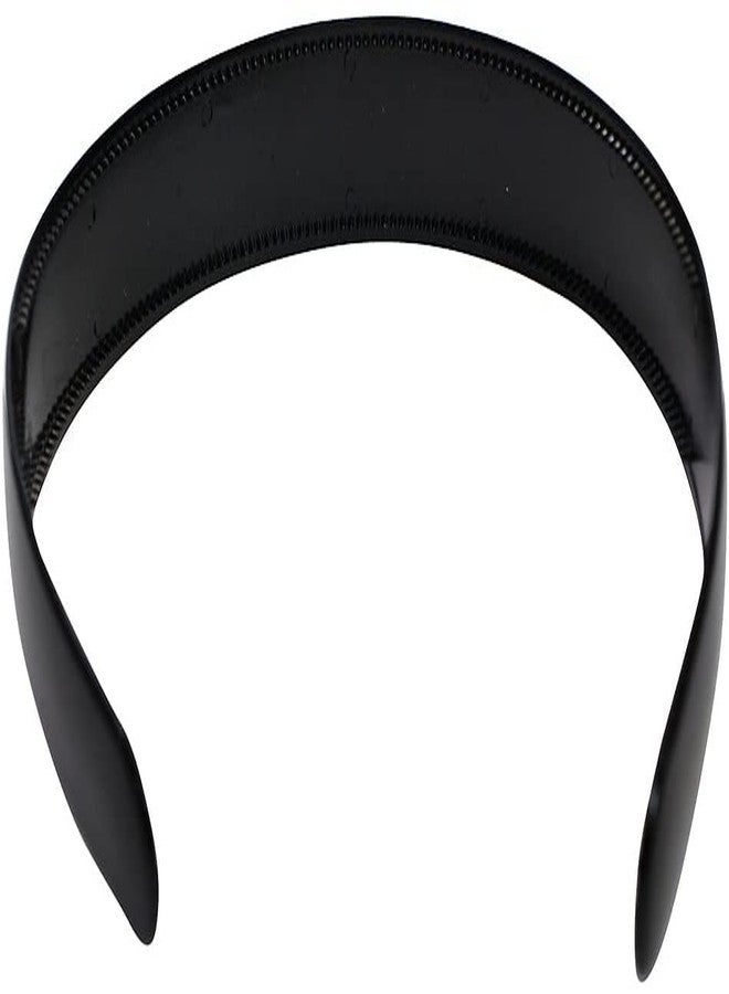 BAKEFY� 6 piece Black Plain Craft Plastic Headbands,1 Inch Plastic Hard Headband with Teeth Head band Women Girls - Image 4