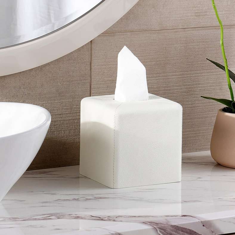 Denver Tissue Box 15x15x14.5cm - Cream