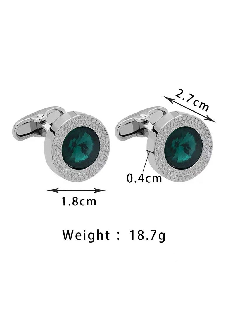 ORiTi 1pair Wedding Cufflinks Fashion Men's Artificial Diamond Inlaid Cufflinks, Ideal choice for Gifts - Image 2