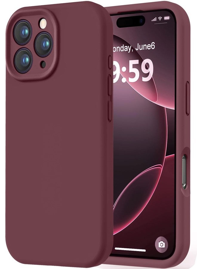 LOVE 3000 جراب LOVE 3000 مصمم خصيصًا لهاتف iPhone 16 Pro، مصنوع من السيليكون الفاخر مع بطانة ناعمة من الألياف الدقيقة المقاومة للخدش، جراب واقٍ مقاوم للصدمات مناسب للرجال والنساء والفتيات، مقاس 6.3 بوصة، لون أحمر خمري - Image 1