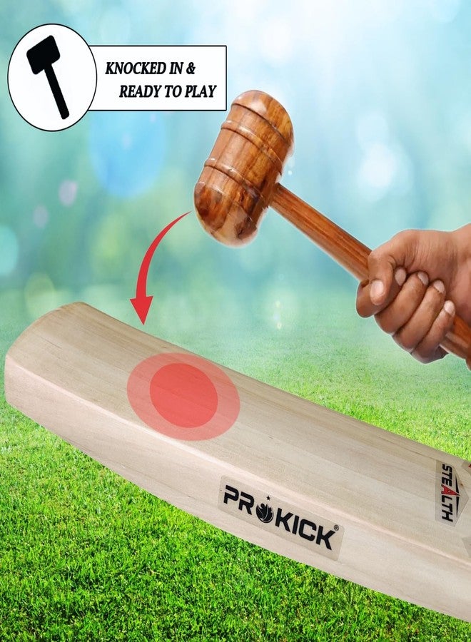 Prokick Stealth Top-Grade Kashmir Willow Cricket Bat|Extra Premium Grip|Ready to Play|Full Size Bat (Suitable for Both Leather Ball and Hard Tennis Ball, Playing Style : All-Round, Short Handle Mens) - Image 3