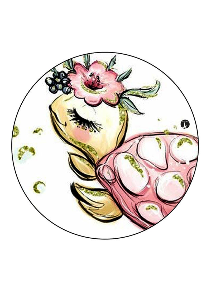 RKN Turtle Printed Mouse Pad  Round  Multicolour