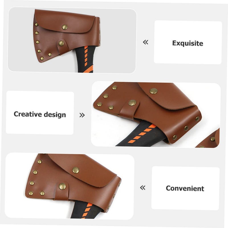 Thick Leather Sheath Case for Portable Camping Hatchet Tool Storage 2 Pack - Image 4
