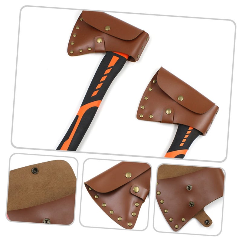 Thick Leather Sheath Case for Portable Camping Hatchet Tool Storage 2 Pack - Image 5